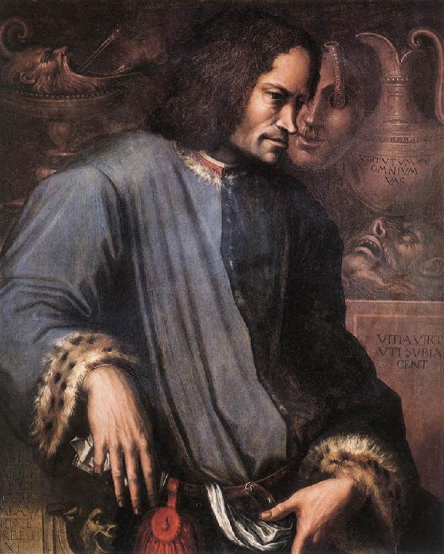 VASARI, Giorgio Portrait of Lorenzo the Magnificent wr Norge oil painting art